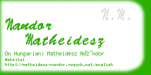 nandor matheidesz business card